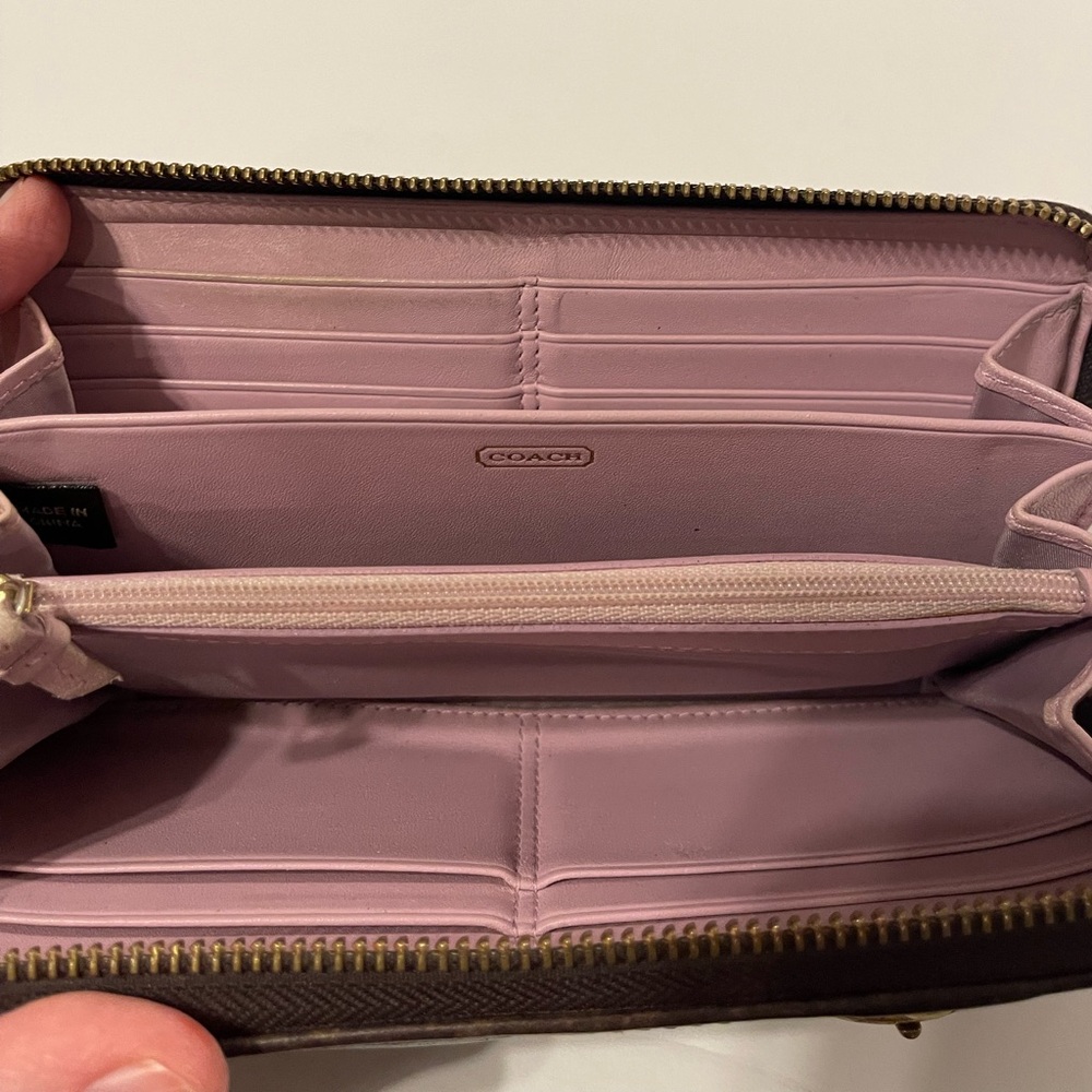 Coach Leather Zip-Around Wallet - Picture 2 of 9